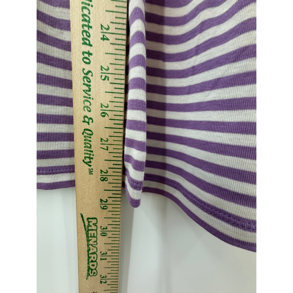 Chaps Boho Tunic Womens 3X Purple White Striped 3/4 Sleeve Y2K Preppy - Picture 12 of 13